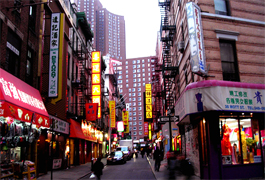 CHINATOWN Faced with increasing discrimination and new laws which prevented participation in many occupations on the West Coast, some Chinese immigrants moved to the East Coast cities in search of employment. Early businesses in these cities included hand laundries and restaurants. Chinatown started on Mott Street, Park, Pell and Doyer streets, east of the notorious Five Points district. By 1870, there was a Chinese population of 200