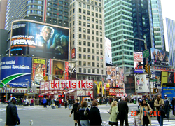 Times Square at Manhattan New York city... originally called Longacre Square, in 1904 it became known as Times Square and it is often debated as to whether it was at the bidding of New York Times owner Alfred Ochs when the New York Times headquarters were built on 42nd Street where Broadway and 7th Avenue meet or whether the owners of the independently owned subways in the neighborhood made it happen... At time square you will enjoy lights, professional marketing, news, Broadway theaters and fun