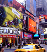 Times Square at Manhattan New York city... originally called Longacre Square, in 1904 it became known as Times Square and it is often debated as to whether it was at the bidding of New York Times owner Alfred Ochs when the New York Times headquarters were built on 42nd Street where Broadway and 7th Avenue meet or whether the owners of the independently owned subways in the neighborhood made it happen... At time square you will enjoy lights, professional marketing, news, Broadway theaters and fun