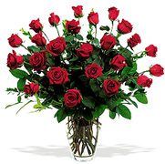 Perfect 2 dozen RED Roses very premium long stem roses in a clear base, greens and white fillers special Roses Arrangement for Valentine and Romance for an exigent lady... We have a complete Online Flowers Selection for Anniversary, Birthday, Romance, Get well soon, New born, Funeral, Sympathy, Thanksgiving, Christmas, Mother's day, Father's day, Secretary, Boss, Easter, Spring and our fantastic Miami Tropical and Exotic flowers arrangements